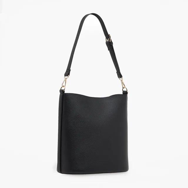 Textured Bucket Bag with Twist Lock Closure – image 4