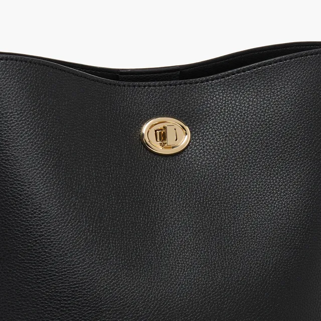 Textured Bucket Bag with Twist Lock Closure – image 5