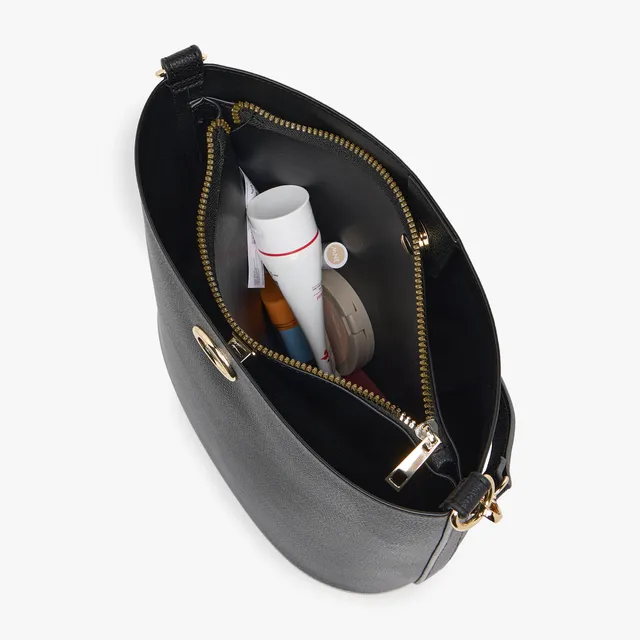 Textured Bucket Bag with Twist Lock Closure – image 8