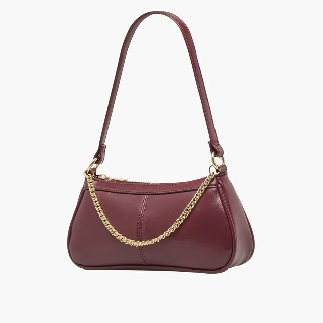 Chain Detail Shoulder Bag with Zip Closure – image 3