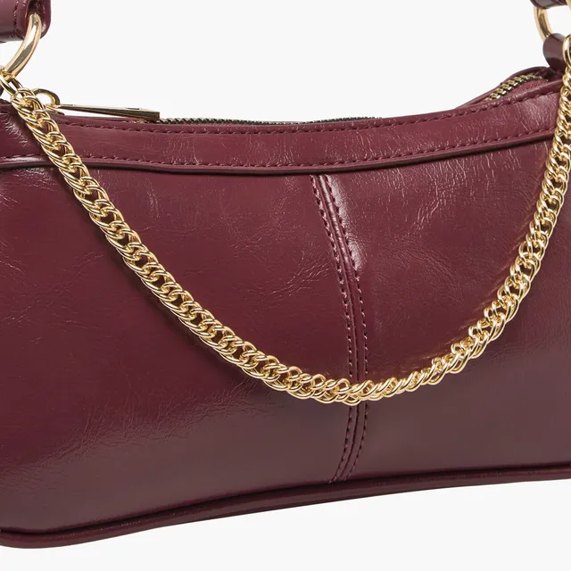 Chain Detail Shoulder Bag with Zip Closure – image 5