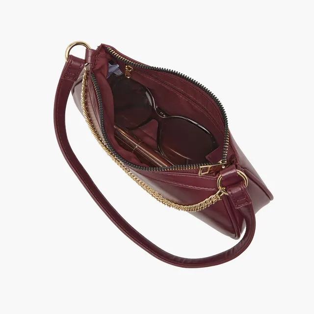 Chain Detail Shoulder Bag with Zip Closure – image 8