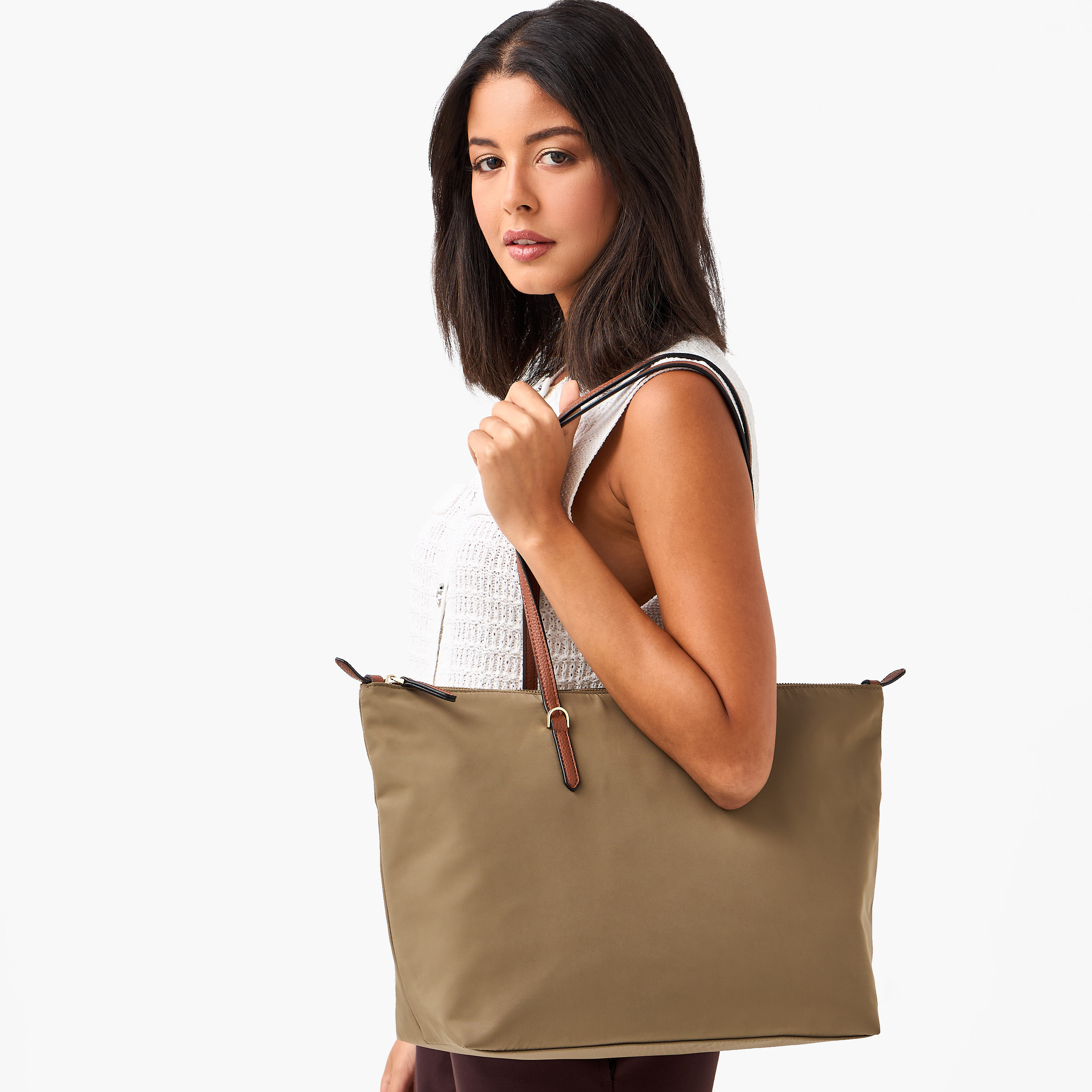 Tote Bag with Contrast Handles