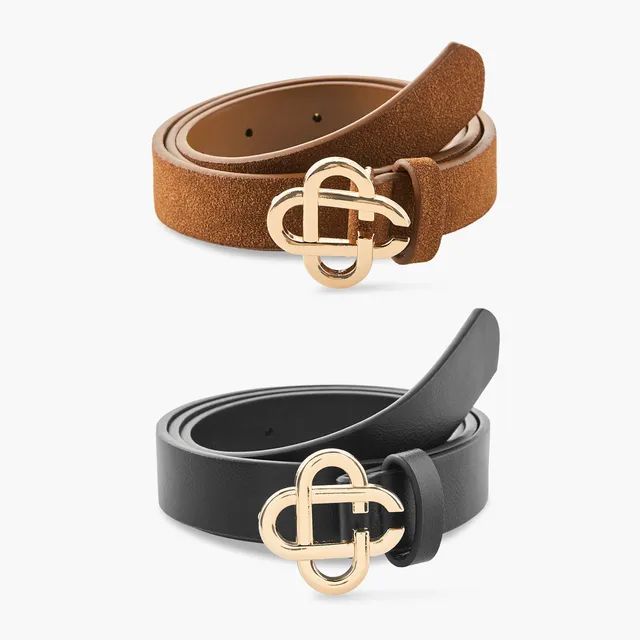 Set of 2 - Belt with Clover Buckle