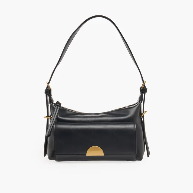 Pocket Detail Shoulder Bag with Zip Closure