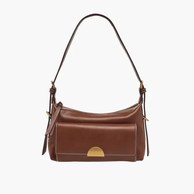 Pocket Detail Shoulder Bag with Zip Closure
