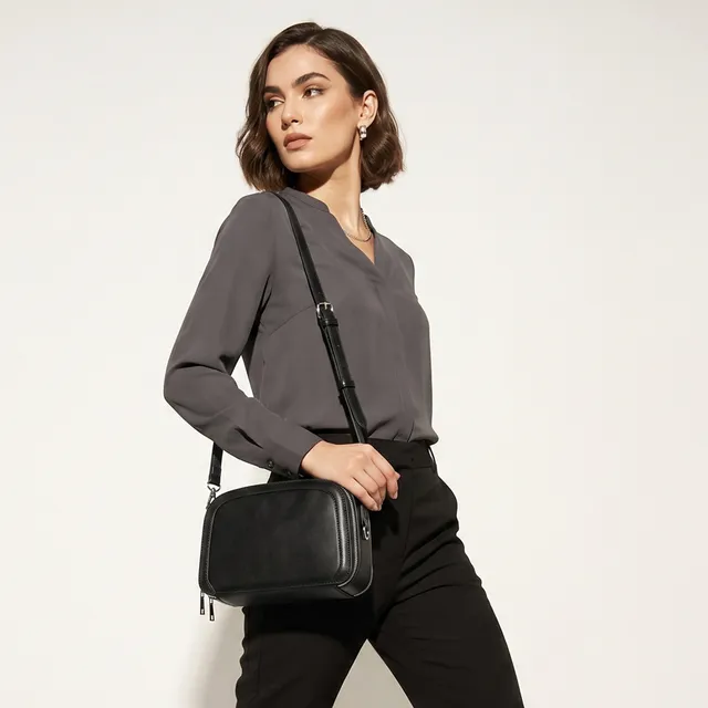 Panelled Crossbody Bag with Detachable Strap – image 2