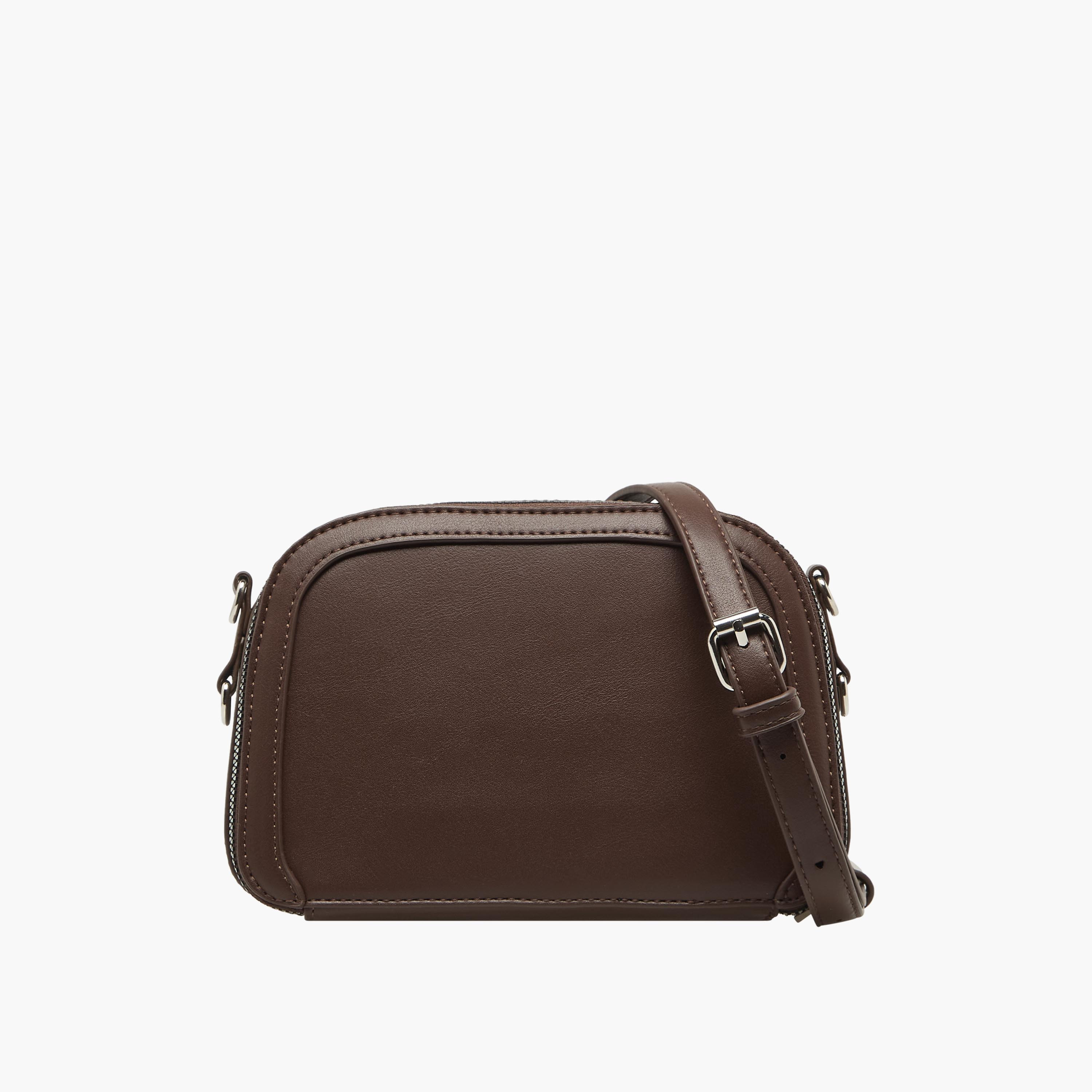 Panelled Crossbody Bag with Detachable Strap