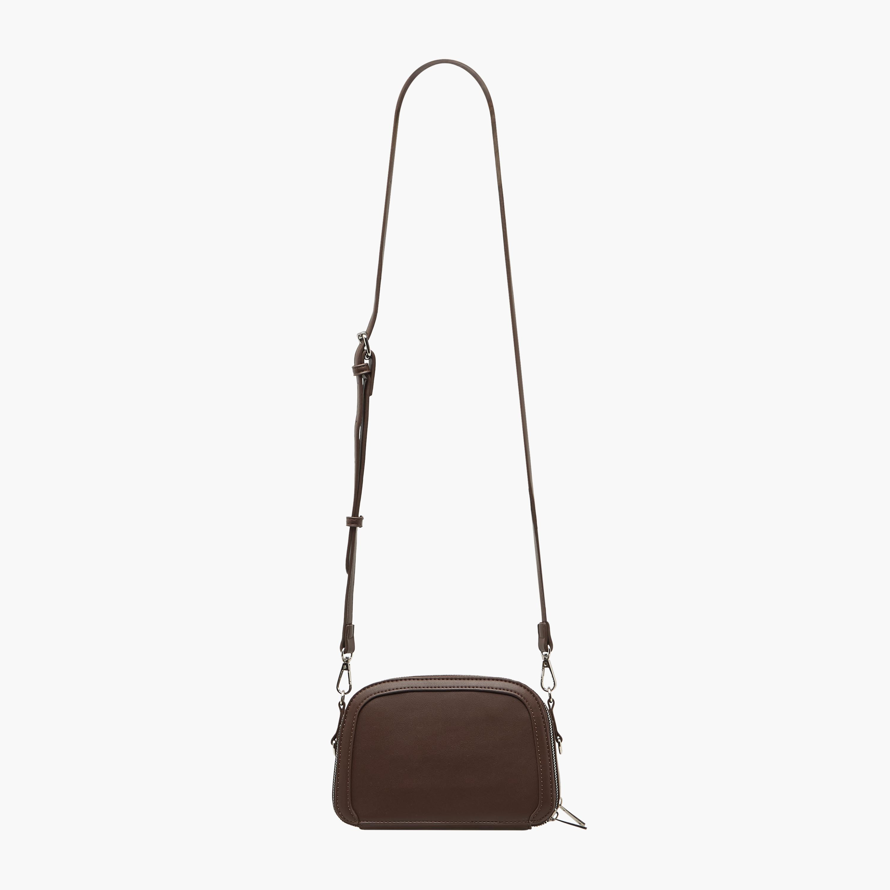 Panelled Crossbody Bag with Detachable Strap