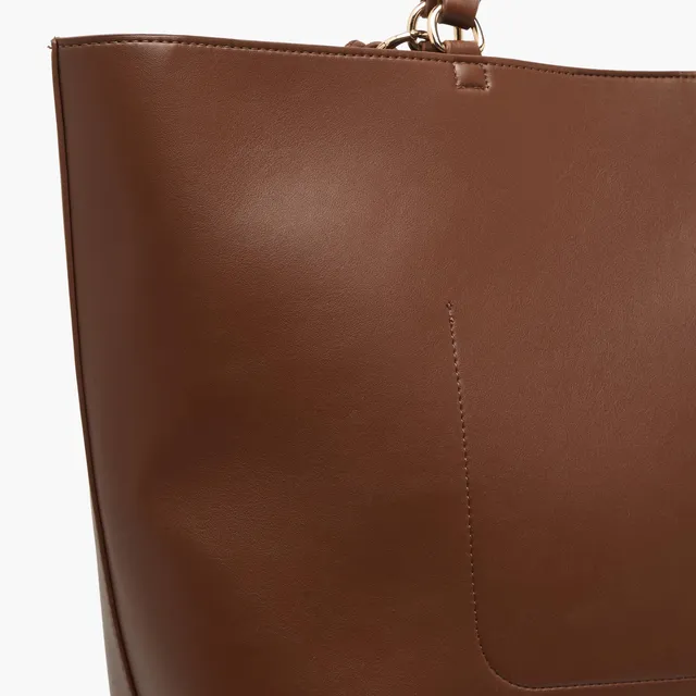 Tassel Detail Tote Bag with Button Closure – image 6
