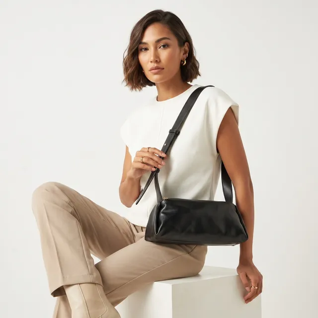 Ruched Crossbody Bag with Adjustable Strap – image 2