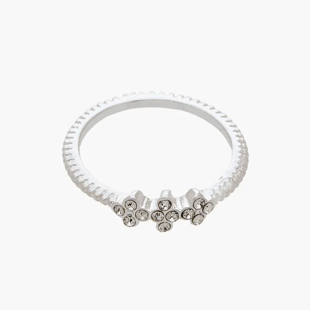 Set of 6 - Gloo Silver Tone Ring with Embellishments – image 5