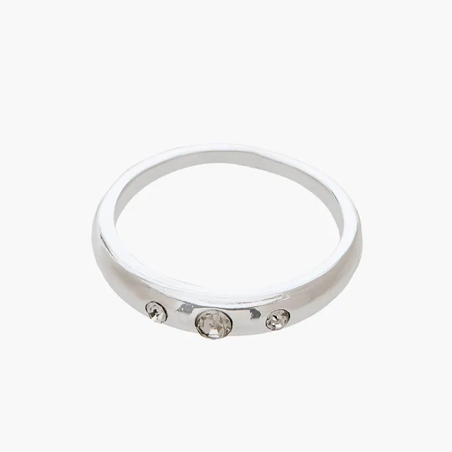 Set of 6 - Gloo Silver Tone Ring with Embellishments – image 6