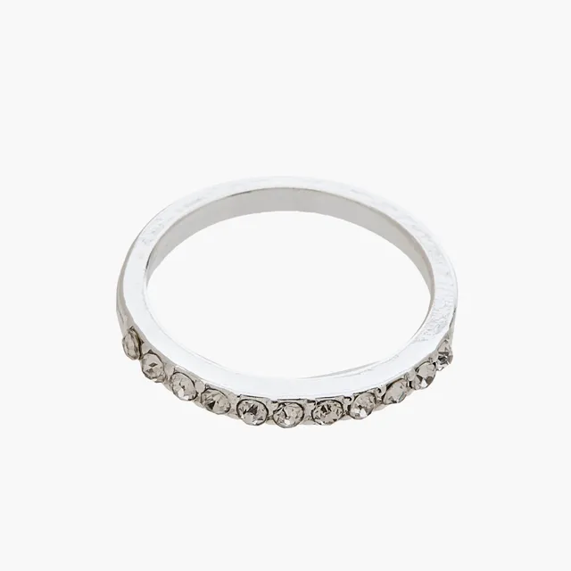 Set of 6 - Gloo Silver Tone Ring with Embellishments – image 8