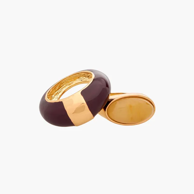 Set of 3 - Gold Tone Ring with Assorted Design – image 4