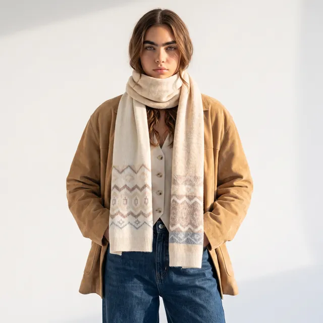 Scarf with Fair Isle Pattern – image 2