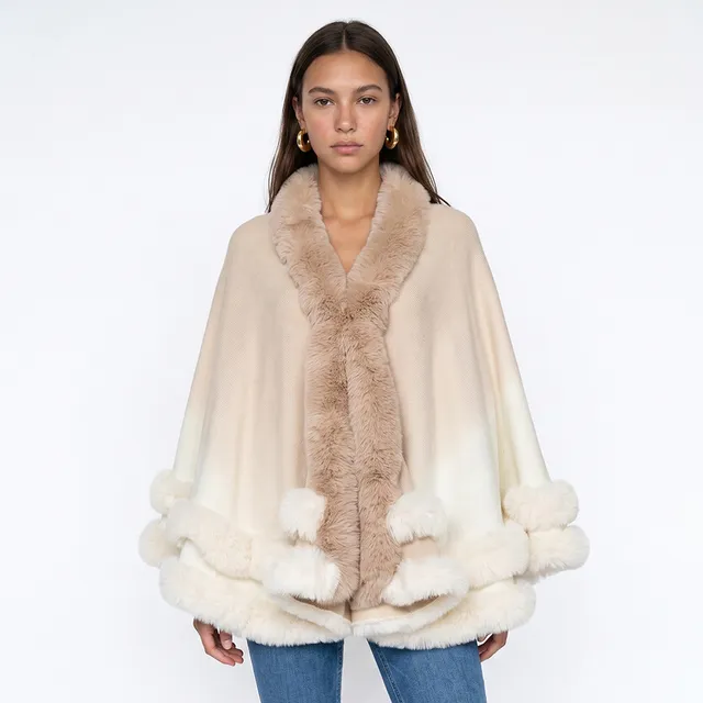 Cape with Fur Trim