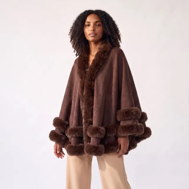 Cape with Fur Trim