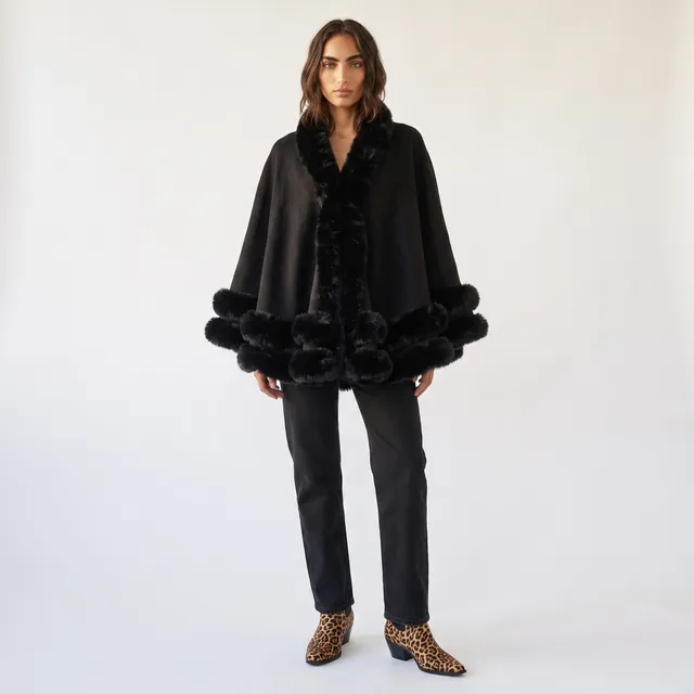 Cape with Fur Trim – image 2