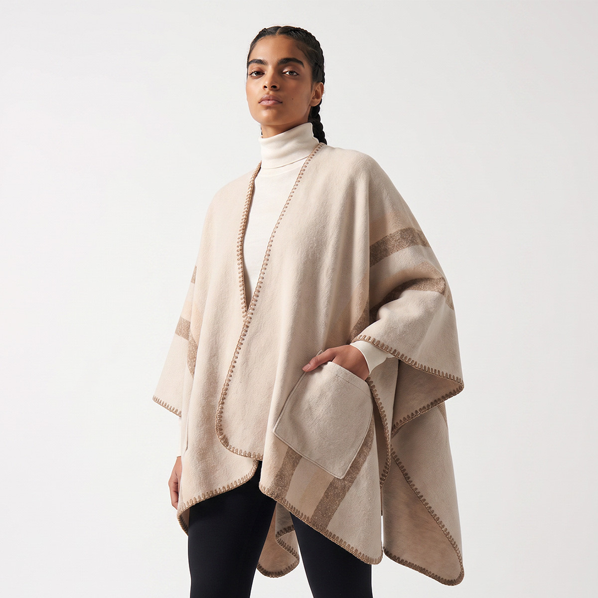 Asymmetric Pocket Detail Cape
