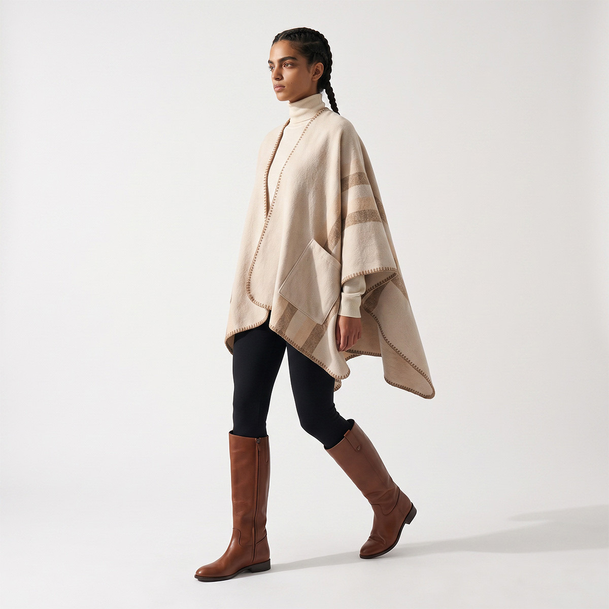 Asymmetric Pocket Detail Cape