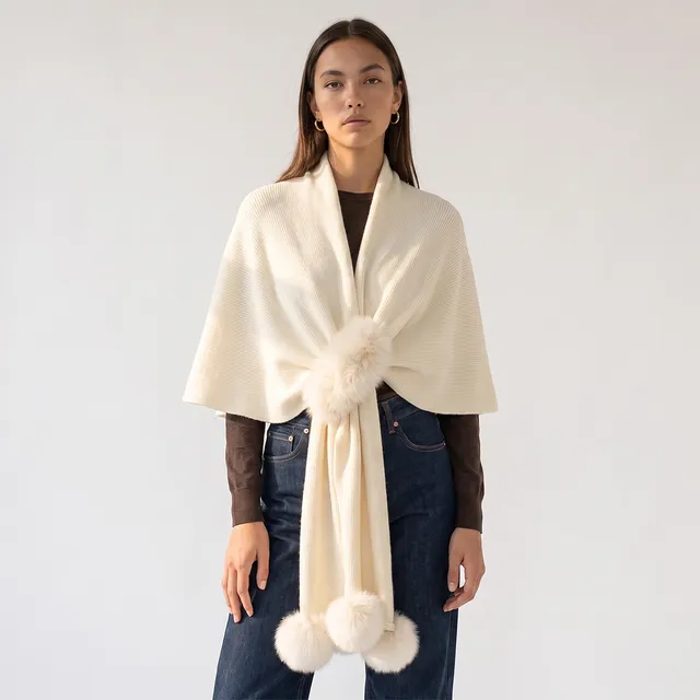 Cape with Fur Accent