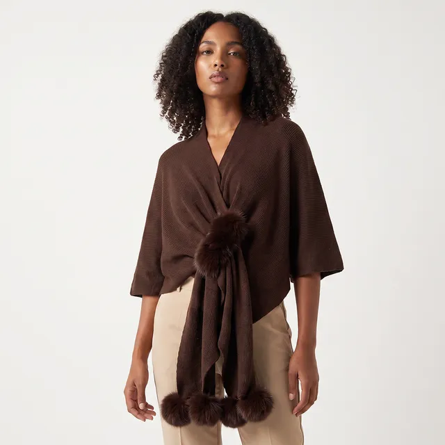 Cape with Fur Accent