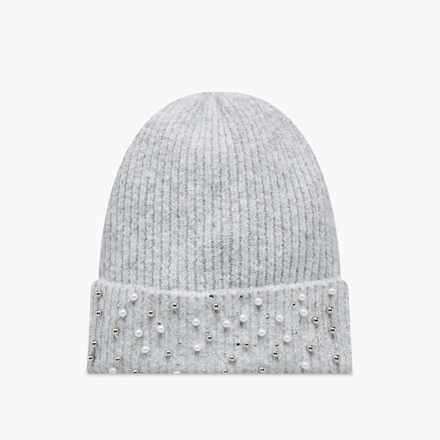 Embellished Beanie with Turn-Up Hem – image 4