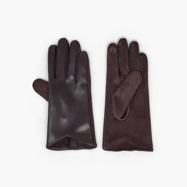 Panelled Suede Gloves