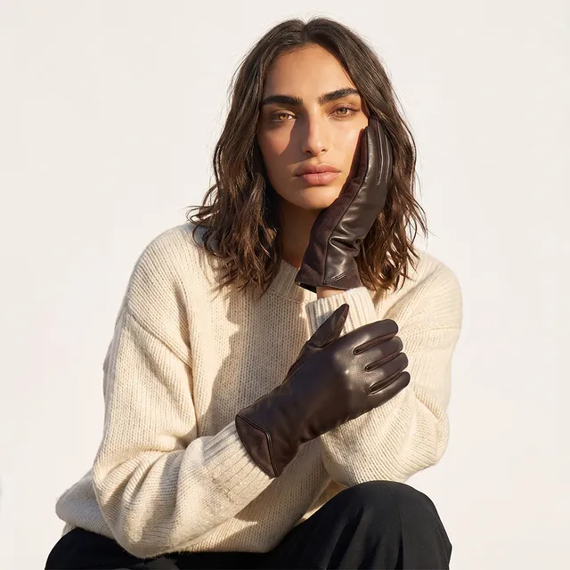 Panelled Suede Gloves – image 2