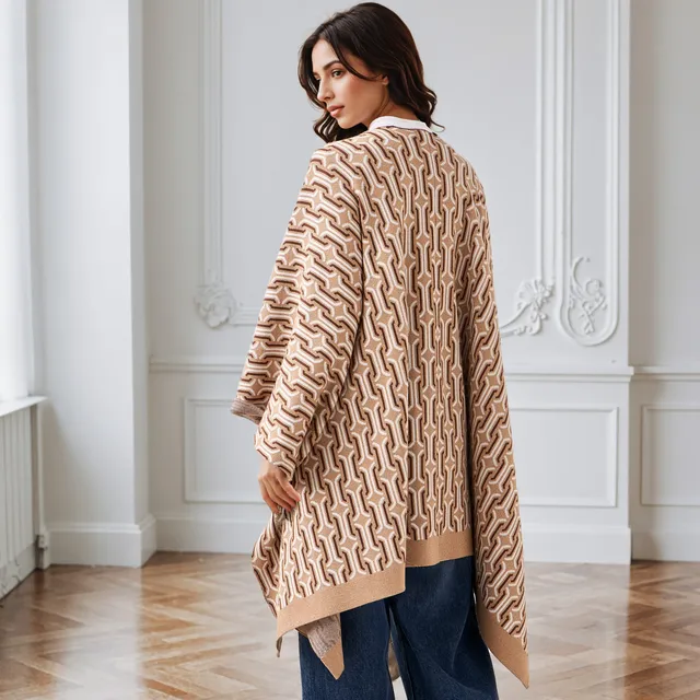 Relaxed Fit Printed Poncho – image 3