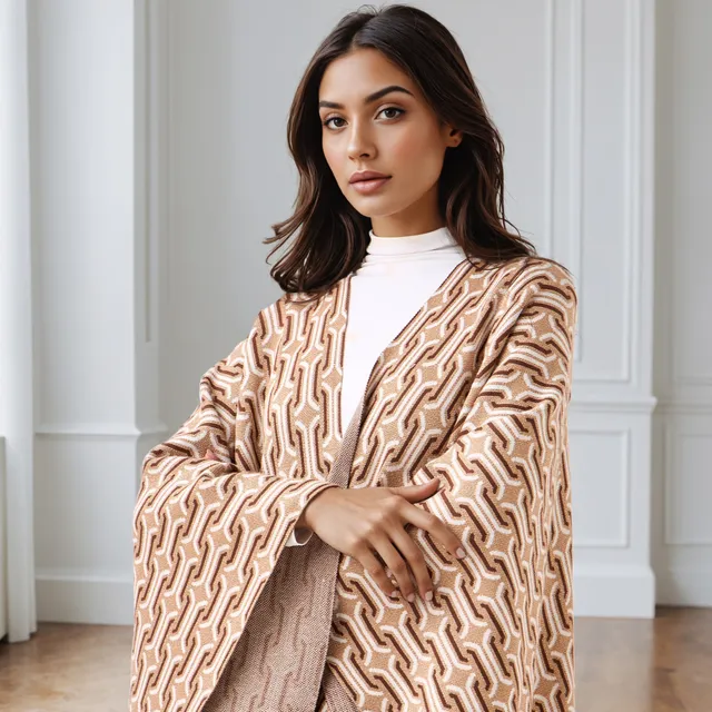Relaxed Fit Printed Poncho – image 4