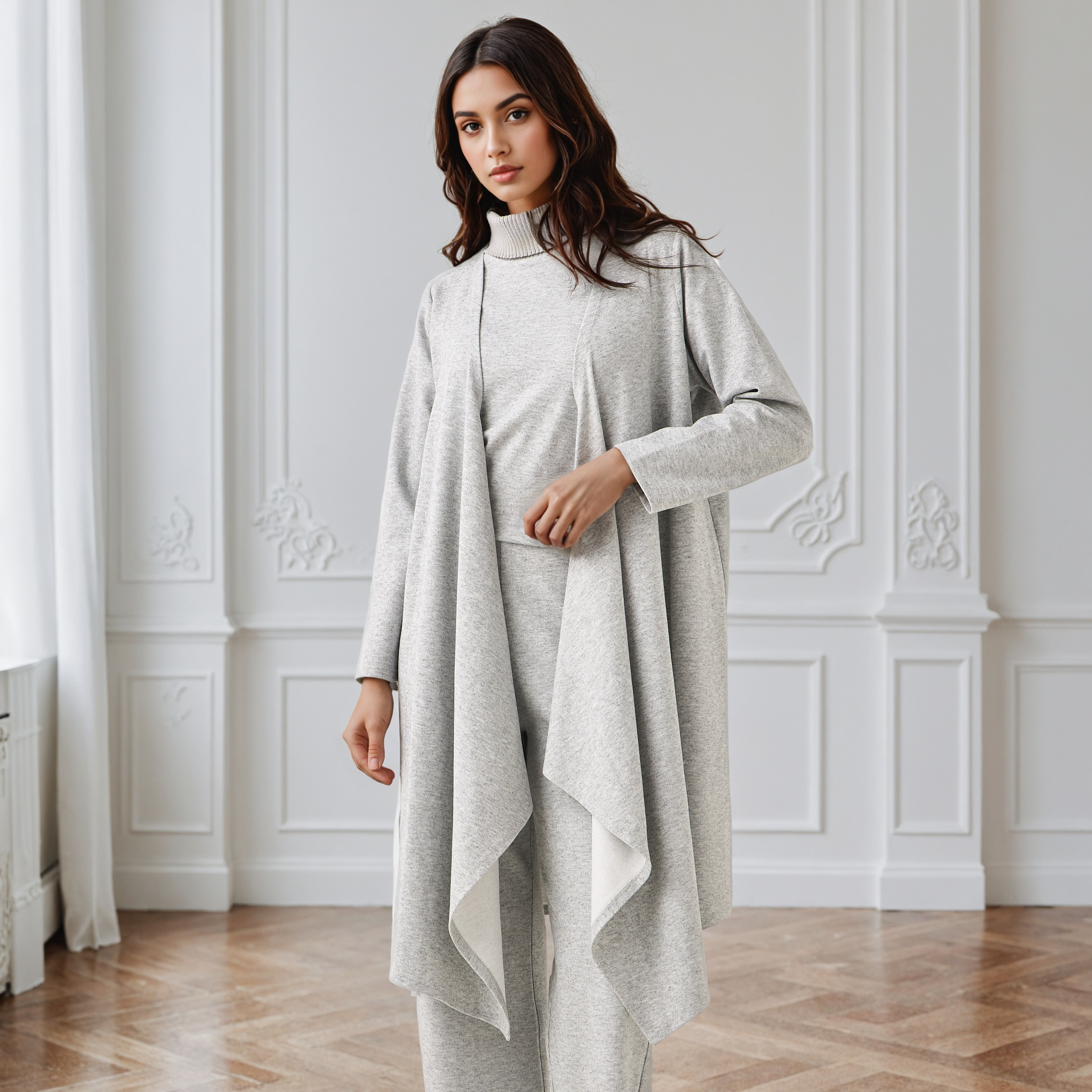 Relaxed Fit Longline Asymmetric Cardigan