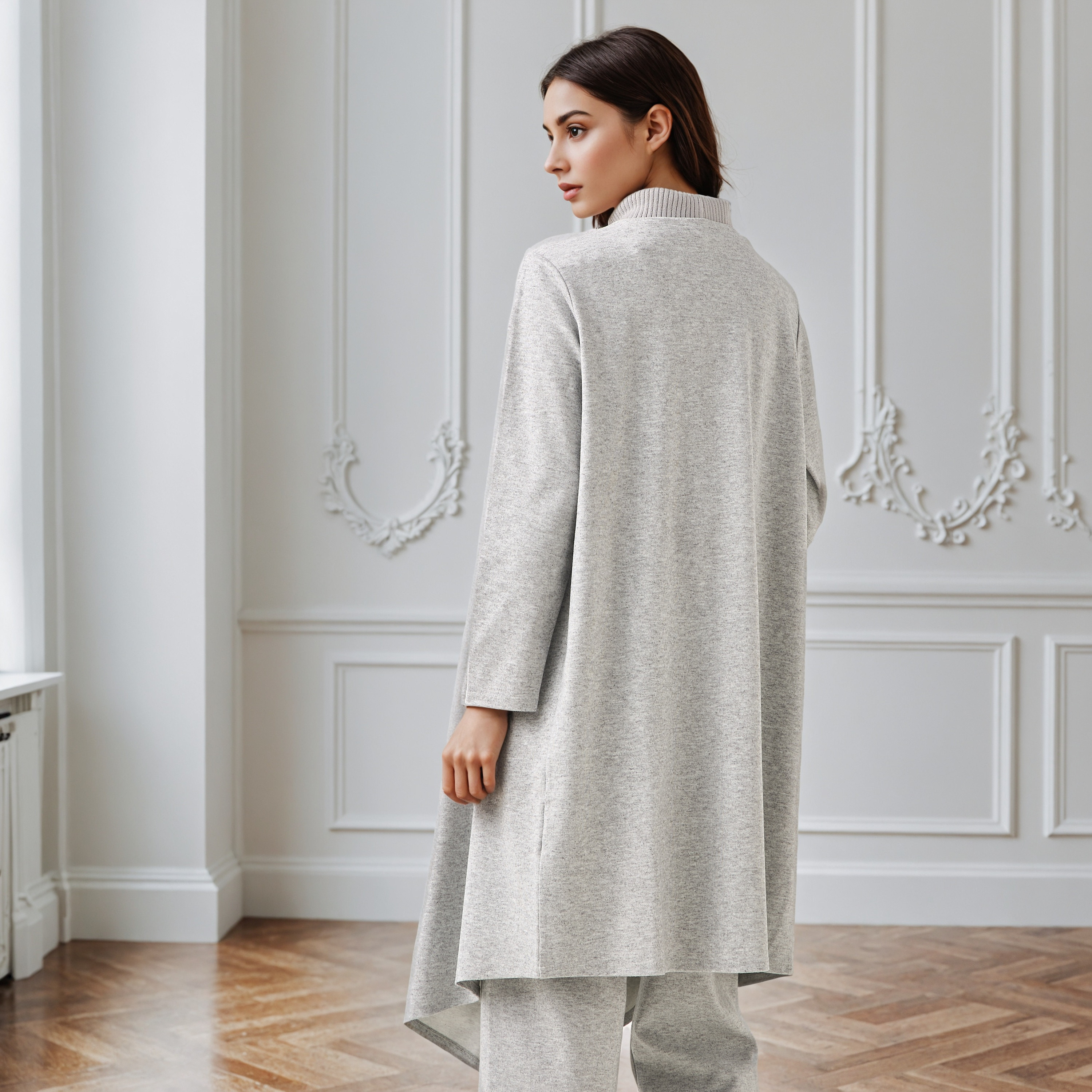 Relaxed Fit Longline Asymmetric Cardigan