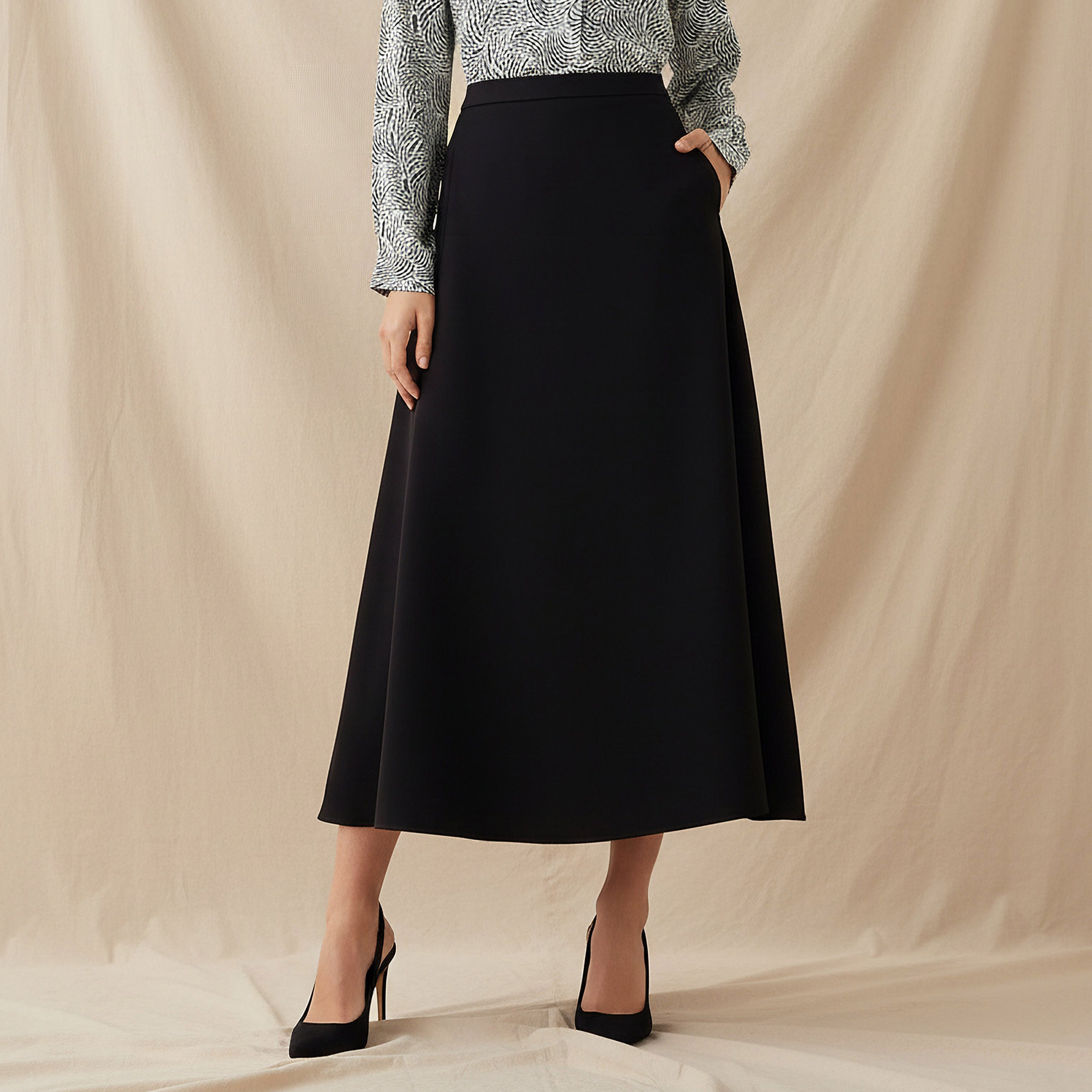 Maxi A-line Skirt with Pockets