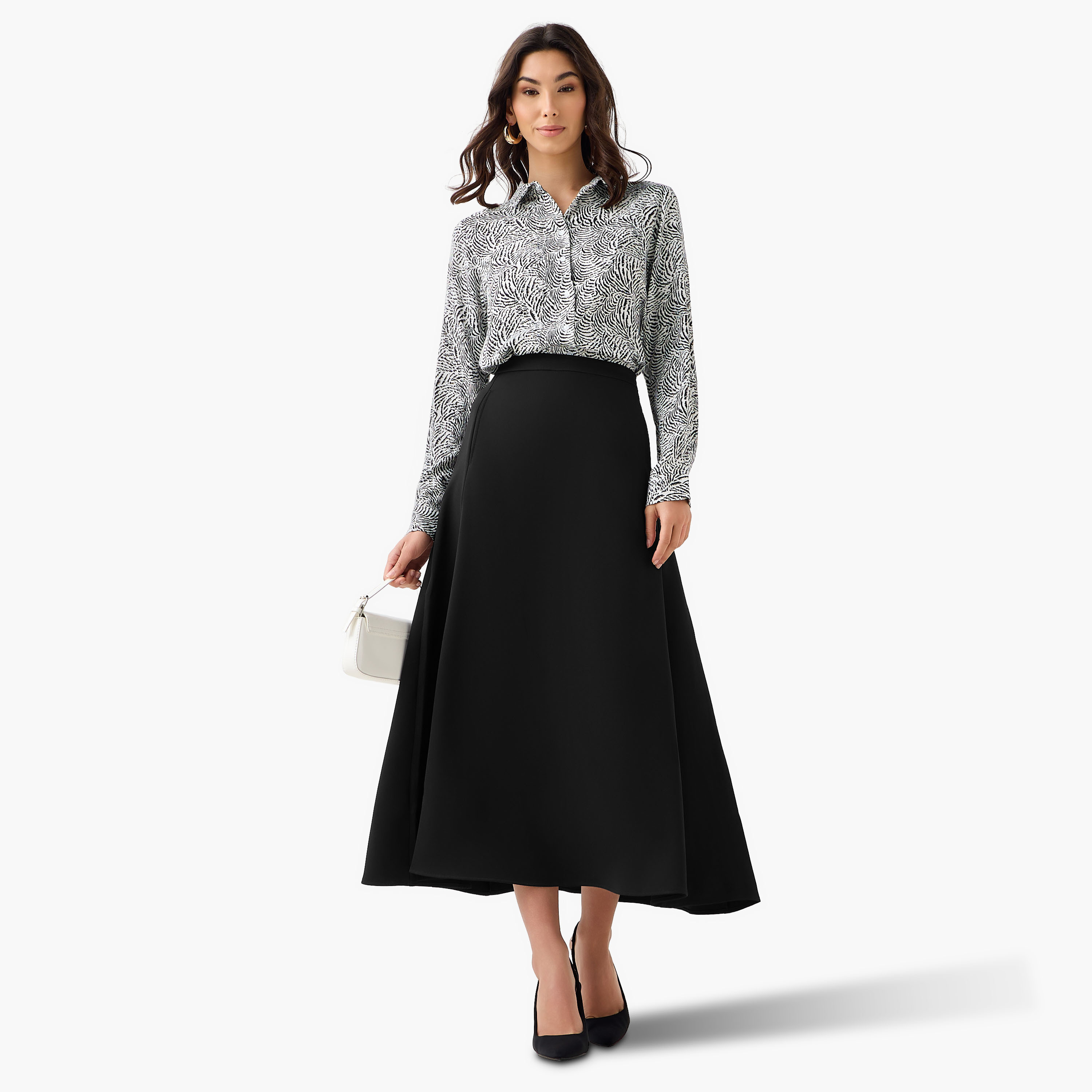 Maxi A-line Skirt with Pockets