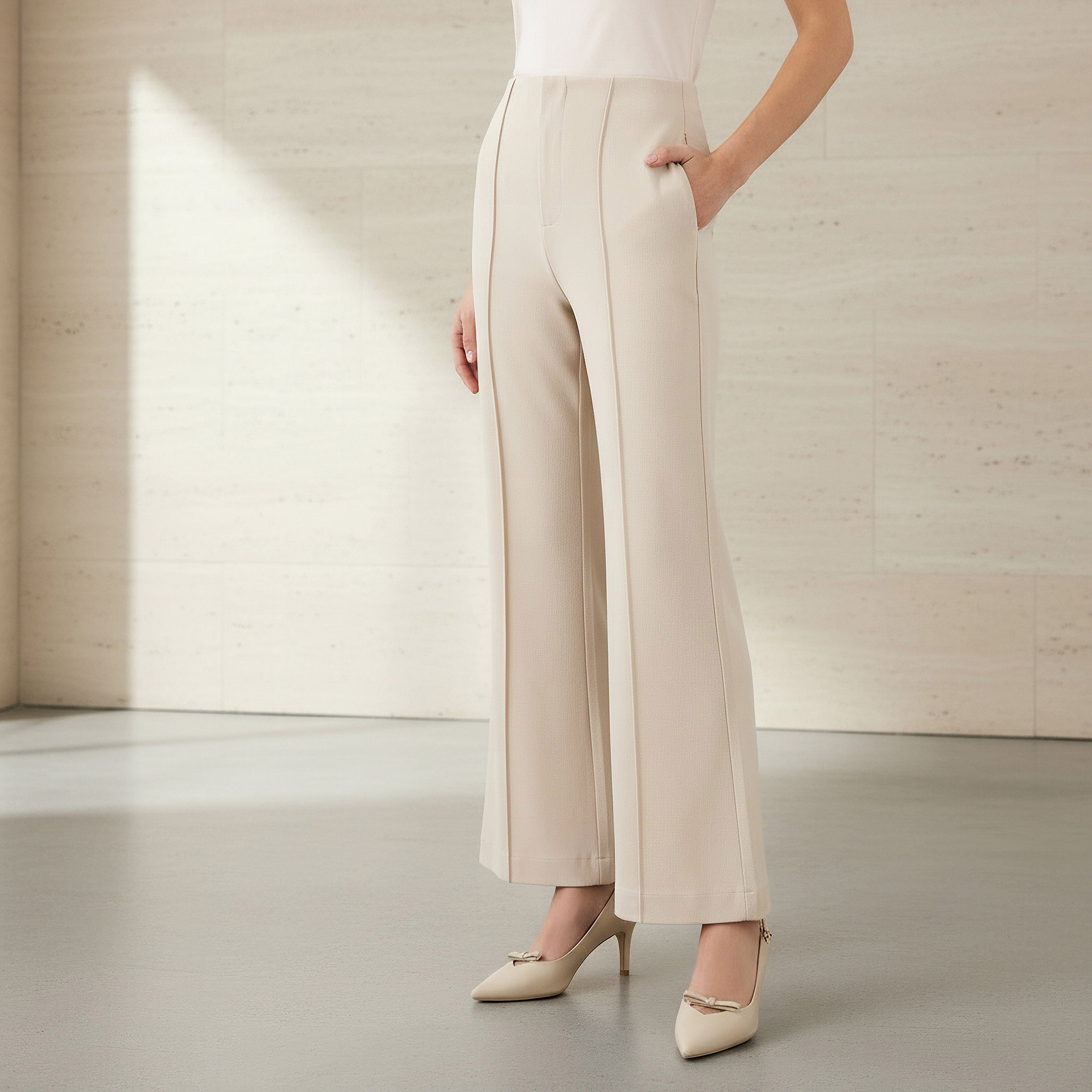 Regular Fit Pintuck Pants