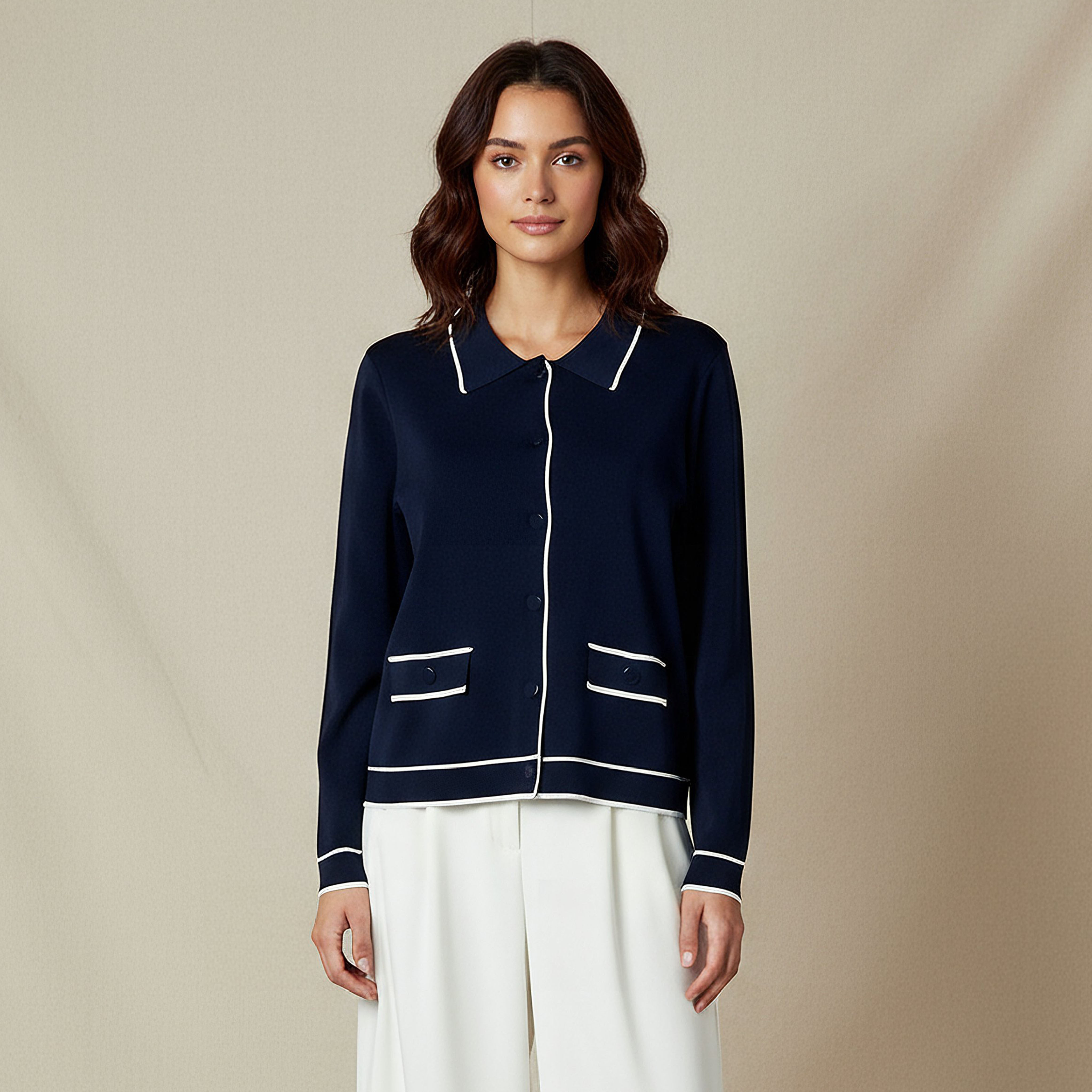 Regular Fit Textured Collared Cardigan