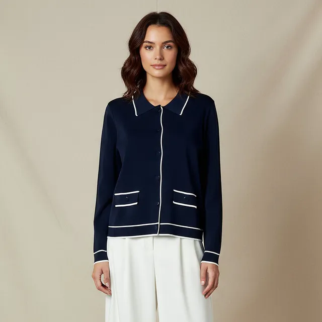 Regular Fit Textured Collared Cardigan