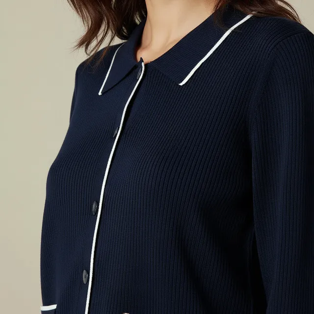 Regular Fit Textured Collared Cardigan – image 4