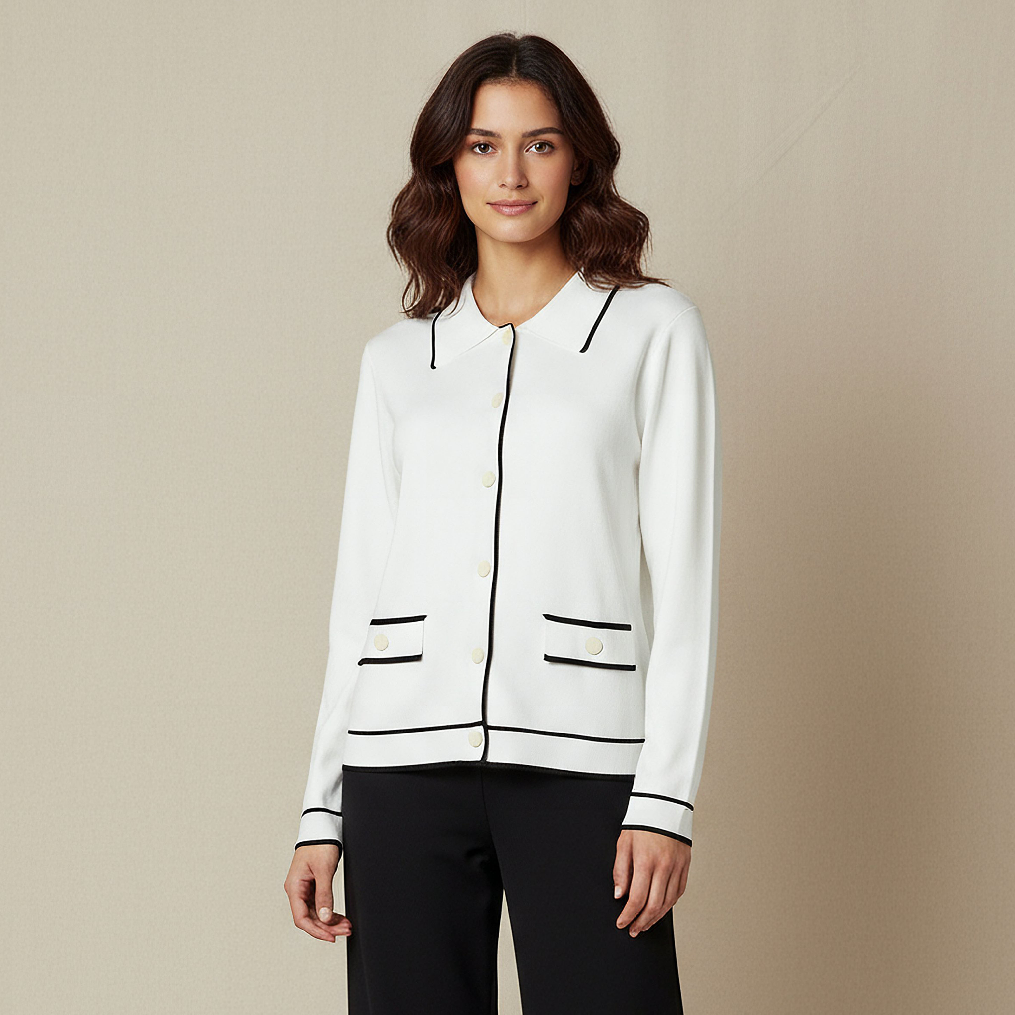 Regular Fit Textured Collared Cardigan