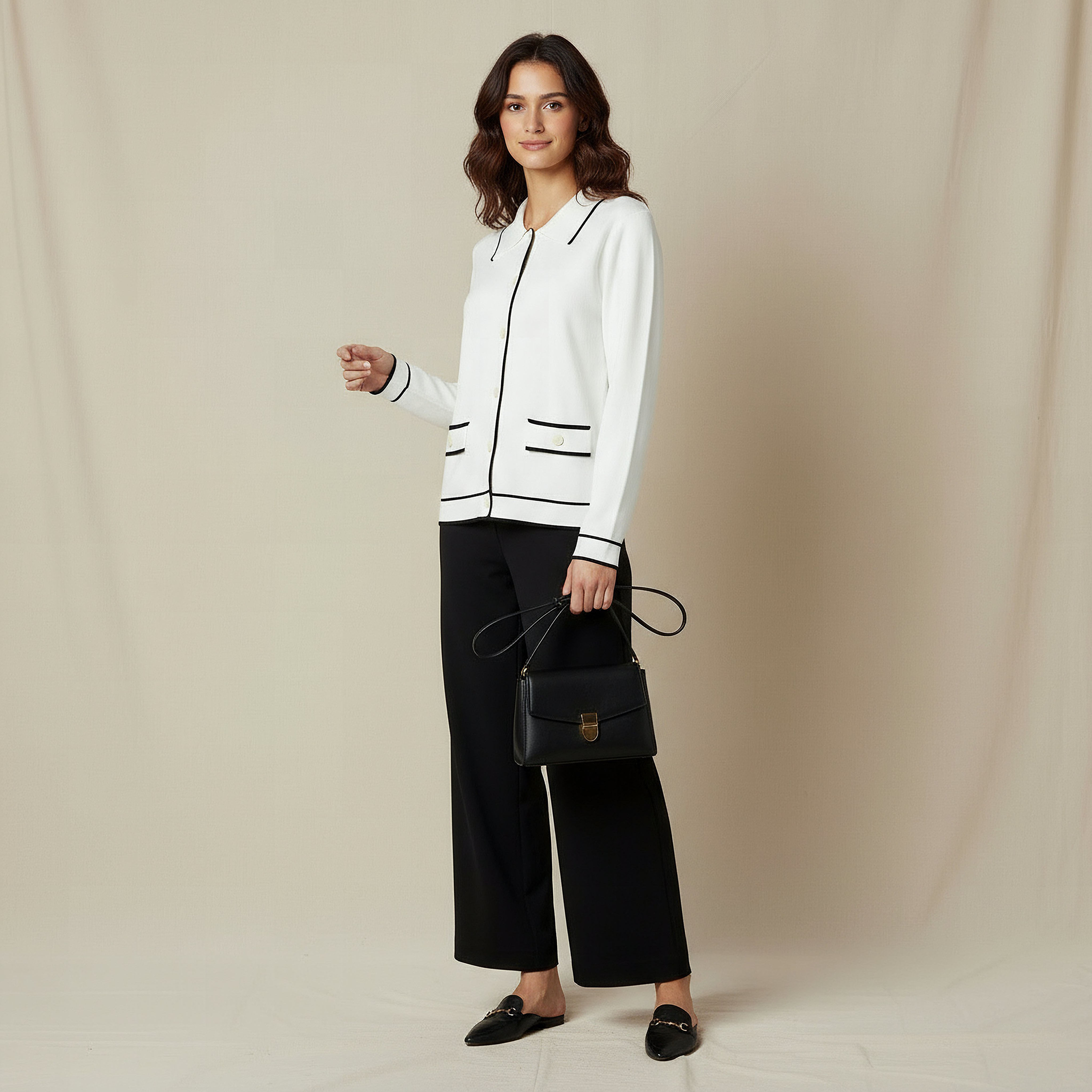 Regular Fit Textured Collared Cardigan