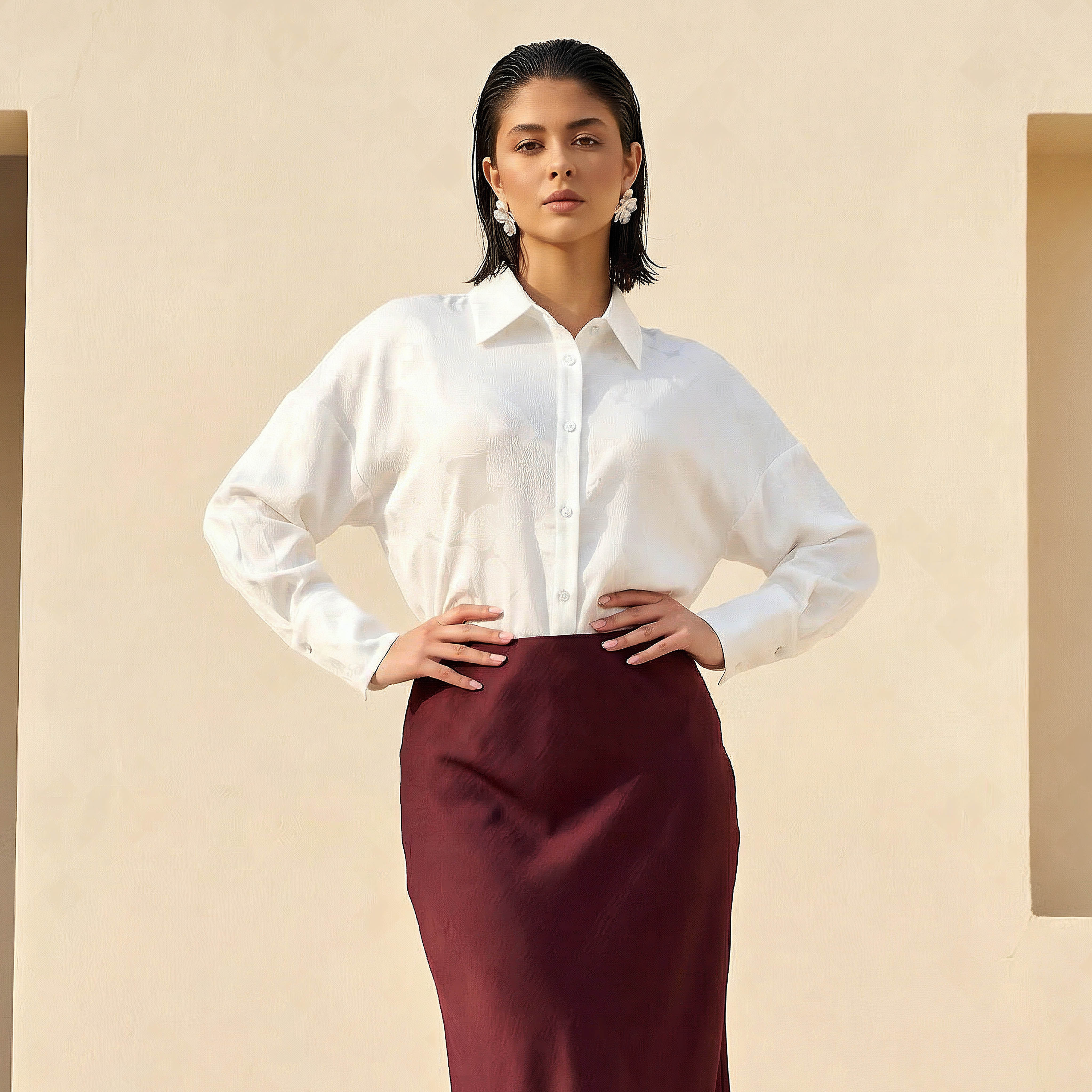 Regular Fit Textured Jacquard Shirt