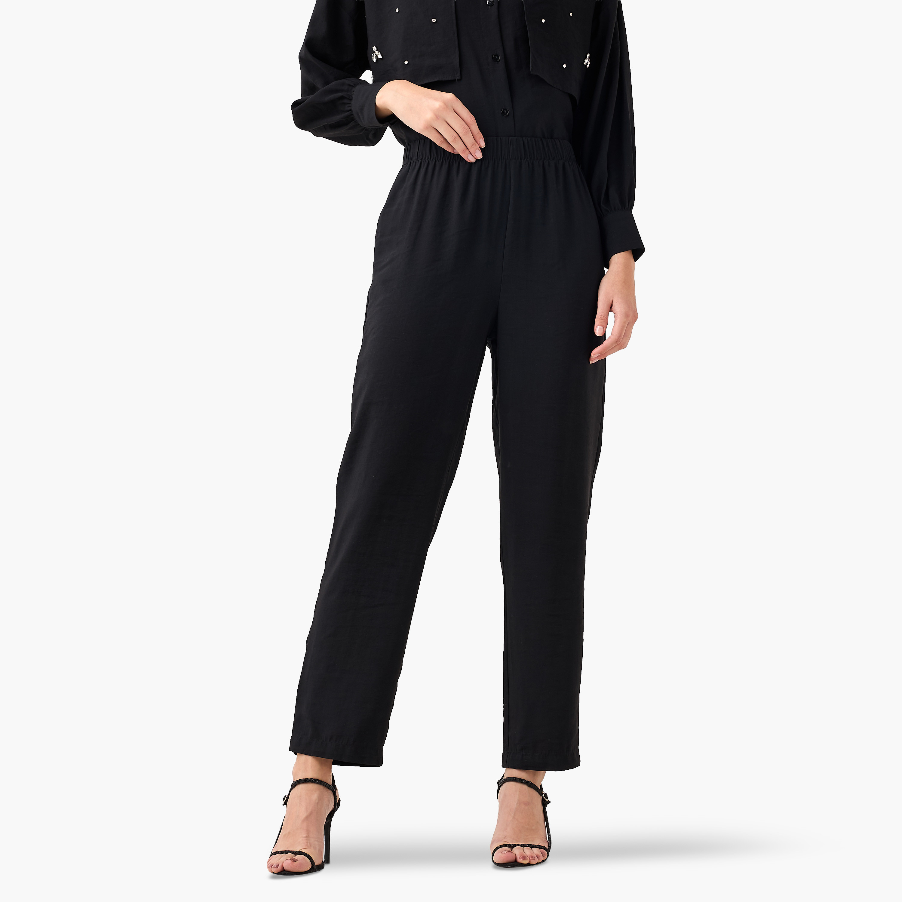 Relaxed Fit Elasticated Waist Pants