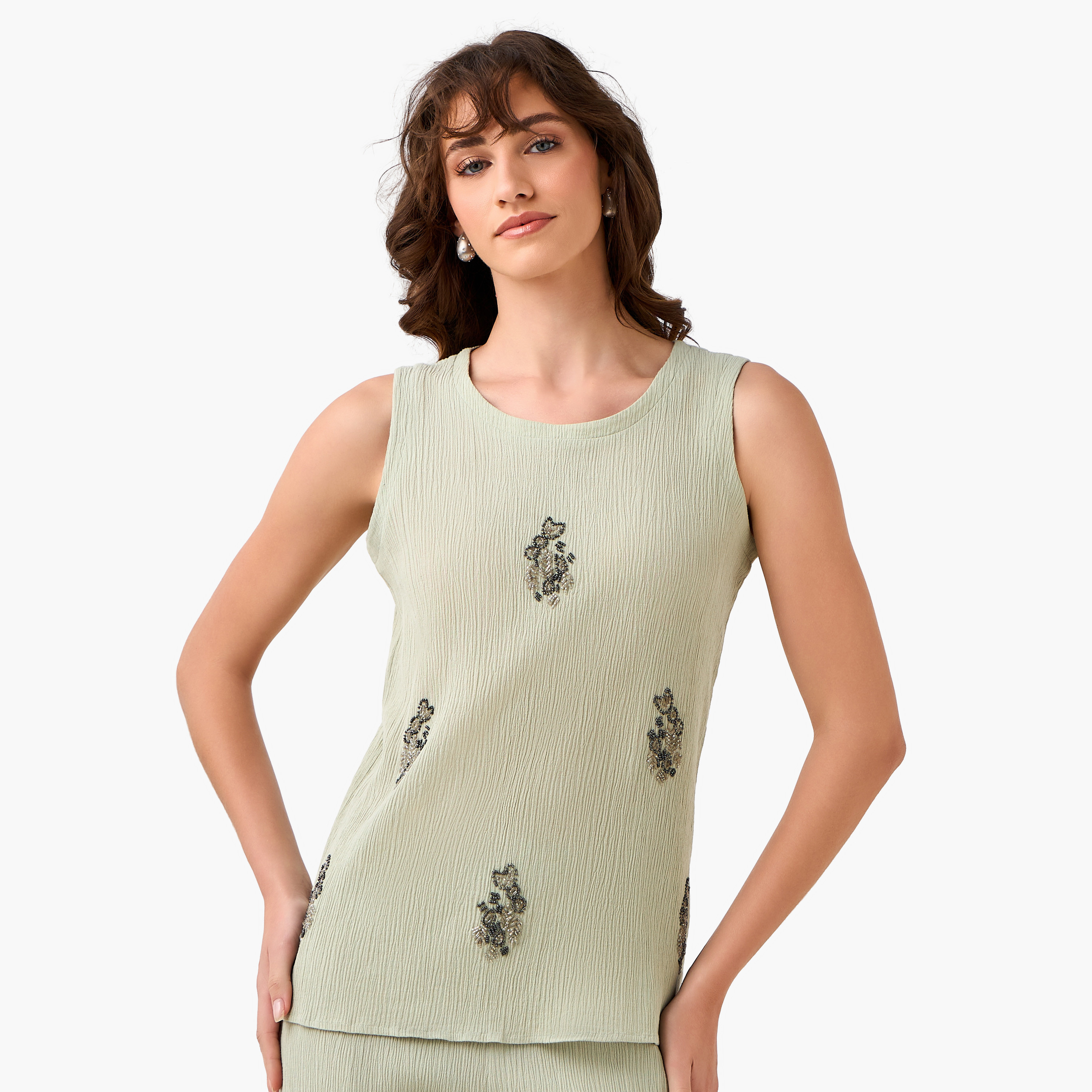 Regular Fit Top with Embellishment