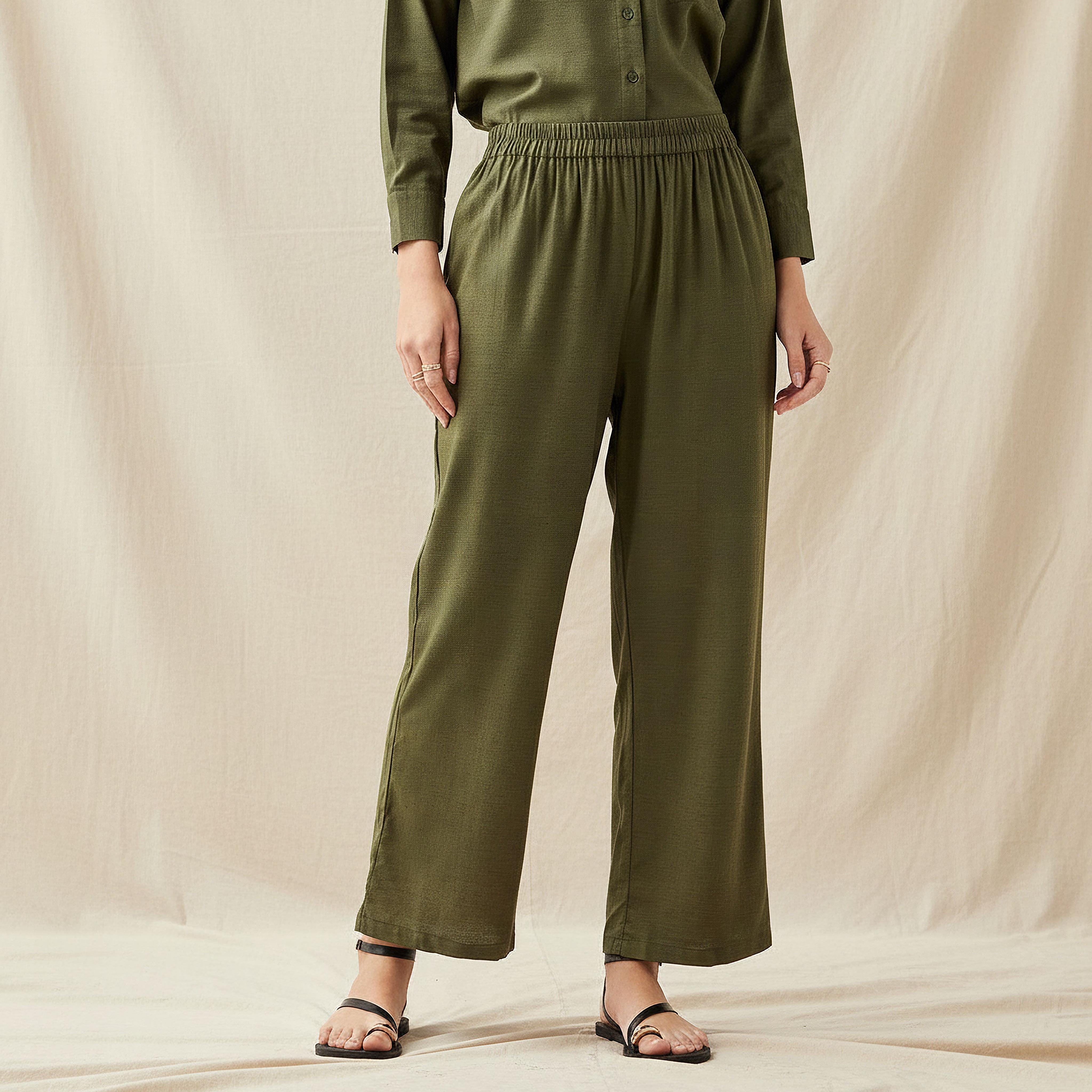 Wide Leg Flexi Waist Pants
