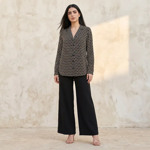 Splash Smart Regular Fit High-Low Shirt with Notch Collar – image 3