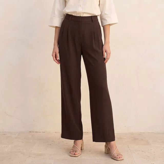 Splash Smart Straight Fit Belt Loop Waist Pleated Trousers – image 2