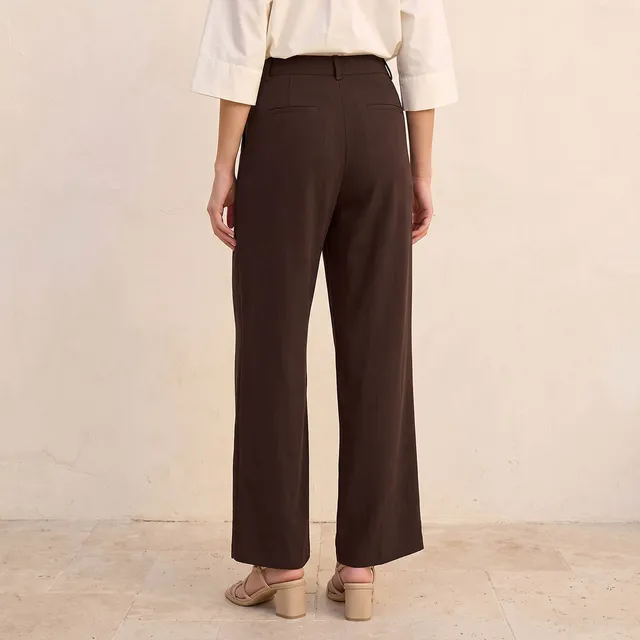 Splash Smart Straight Fit Belt Loop Waist Pleated Trousers – image 5