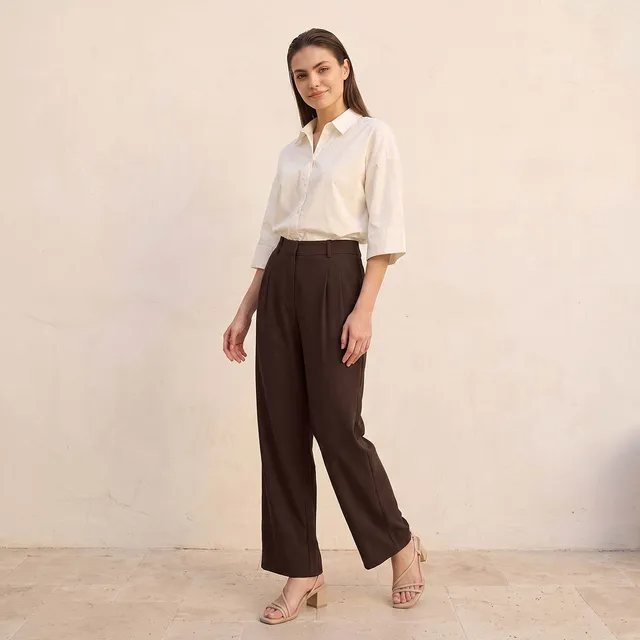 Splash Smart Straight Fit Belt Loop Waist Pleated Trousers – image 6
